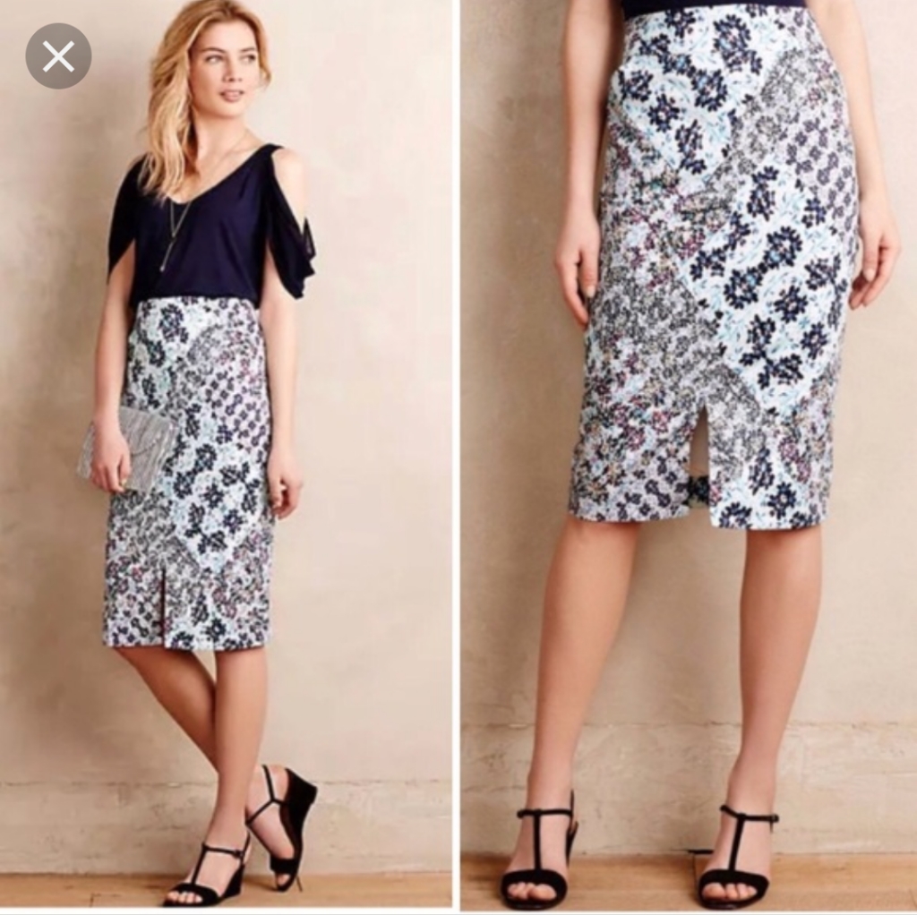 Anthropologie Sam & Lavi Garden Patch Pencil Skirt - Small